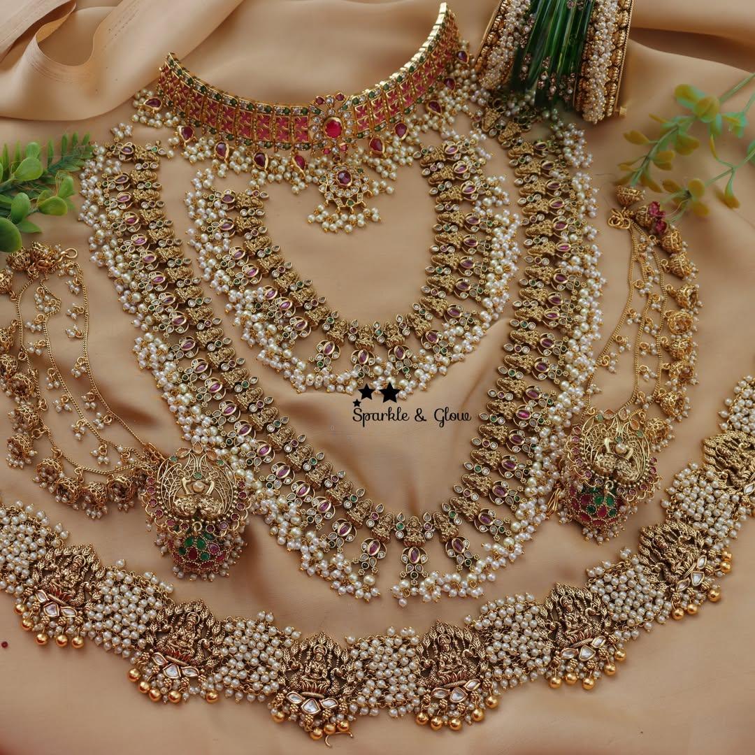 Exquisite Lakshmi Bridal Guttapusalu Jewelry Set Online