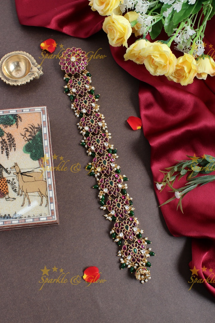 Exclusive floral intricately carved leaf design jadabilla - Sparkle and Glow