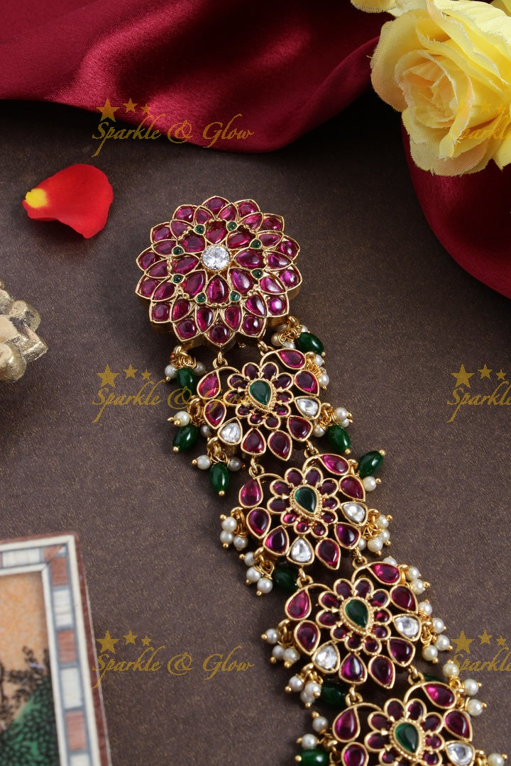 Exclusive floral intricately carved leaf design jadabilla - Sparkle and Glow