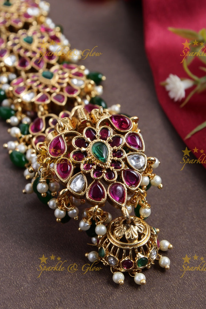 Exclusive floral intricately carved leaf design jadabilla - Sparkle and Glow