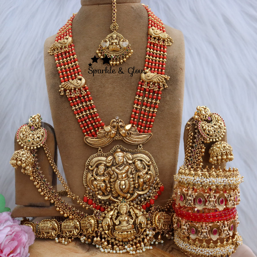 Handcrafted Temple Beaded Semi Bridal Set ✨👑💖
Embrace timeless elegance with this Royal Temple Beaded Semi Bridal Set!!
Wedding Season Sale Get 15% discount on sitewide
Get Free Gift Above 10k
Get Free Shipping above 7.5k &30k(Domestic&
International)
Get 7% discount on First Order

1.ID L-17282,H-18186,E-14539,EC-28332,MT-25108,B-2975,1660,18504_2_4
2.ID L-13454,H-3479,E-14538,EC-23479,MT-29352,B-2945,24595,15215_2_4
3.ID L-22660,H-18186,E-2769,EC-18099,MT-24489,B-17414,1660,18504_2_4
4.ID L-19945,H-2960