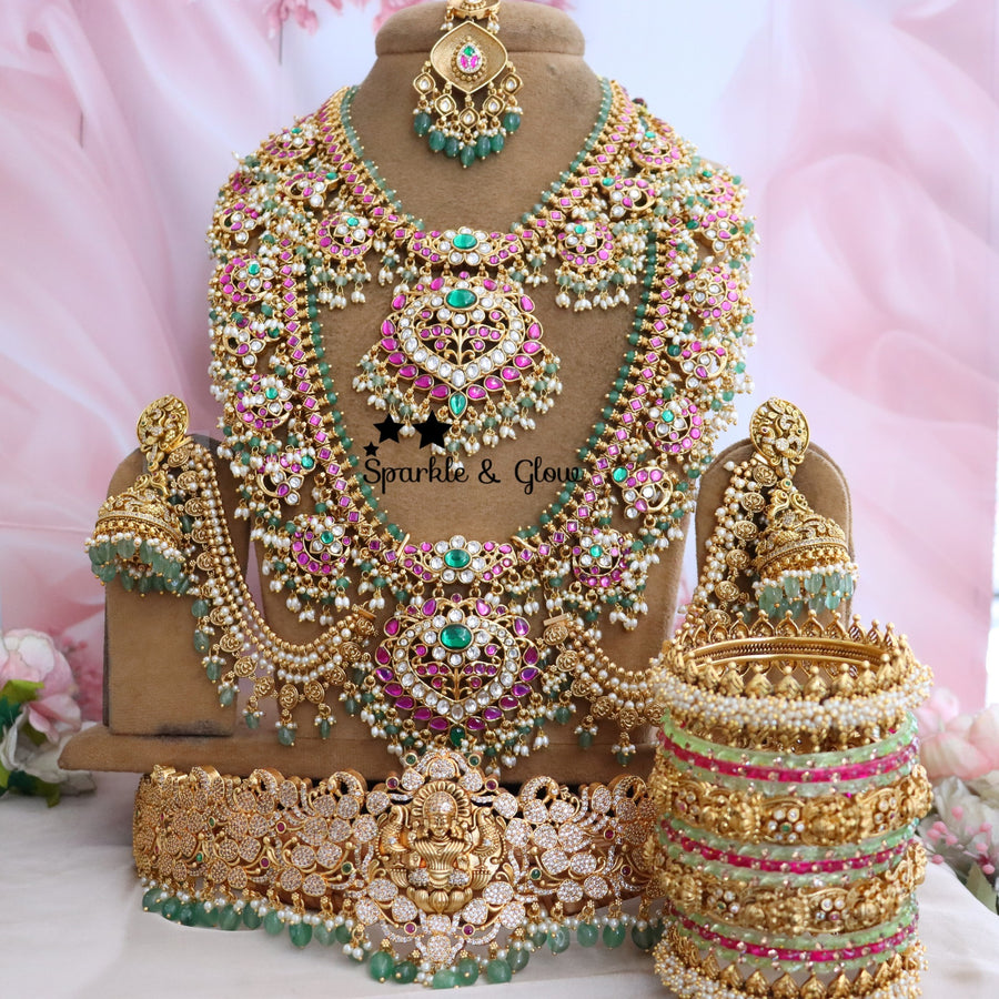 👑 Royal Maharani Bridal Jewellery Set 💖 | Grand Wedding Collection ✨ | Complete Bridal Elegance 🌸
Wedding Season Sale Get 15% discount on sitewide
Get Free Gift Above 10k
Get Free Shipping above 7.5k &30k(Domestic&
International)
Get 7% discount on First Order

1.ID L-18097,S-18087,H-18186,E-17099,EC-27951,MT-25119
2.ID L-21531,S-21532,H-24620,E-6298,EC-12538,MT-26866
3.ID L-27544,S-27543,H-24620,E-28214,EC-2147,MT-26866
4.ID L-27537,S-27538,H-24620,E-28238,EC-818,MT-26866

Visit website to place your or