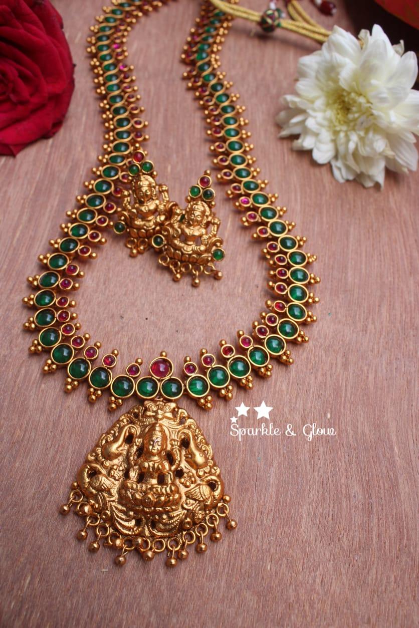 Kemp Stones Lakshmi Haram - Green Kemp - Sparkle and Glow