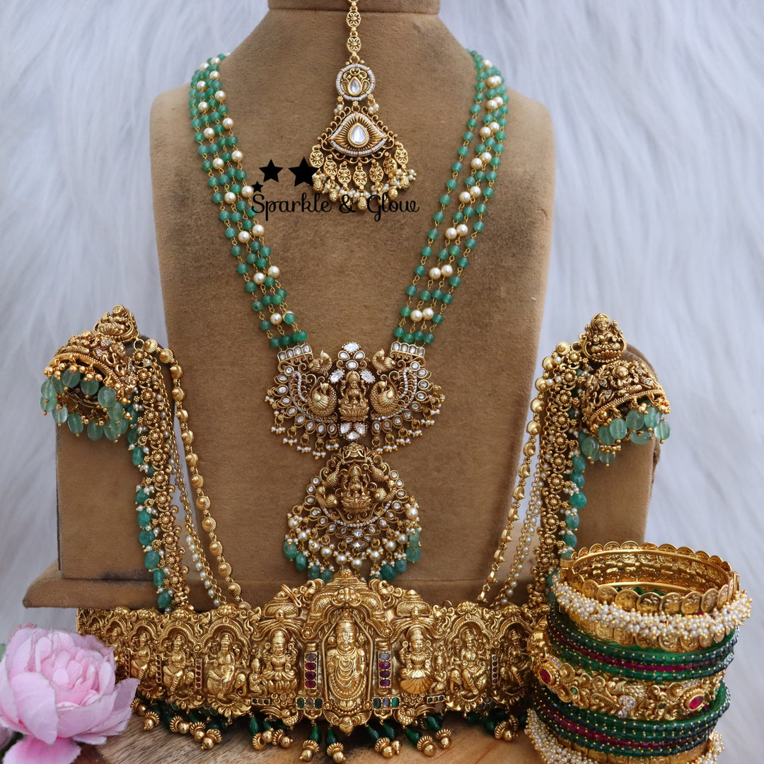 Handcrafted Temple Beaded Semi Bridal Set ✨👑💖
Embrace timeless elegance with this Royal Temple Beaded Semi Bridal Set!!
Wedding Season Sale Get 15% discount on sitewide
Get Free Gift Above 10k
Get Free Shipping above 7.5k &30k(Domestic&
International)
Get 7% discount on First Order

1.ID L-17282,H-18186,E-14539,EC-28332,MT-25108,B-2975,1660,18504_2_4
2.ID L-13454,H-3479,E-14538,EC-23479,MT-29352,B-2945,24595,15215_2_4
3.ID L-22660,H-18186,E-2769,EC-18099,MT-24489,B-17414,1660,18504_2_4
4.ID L-19945,H-2960