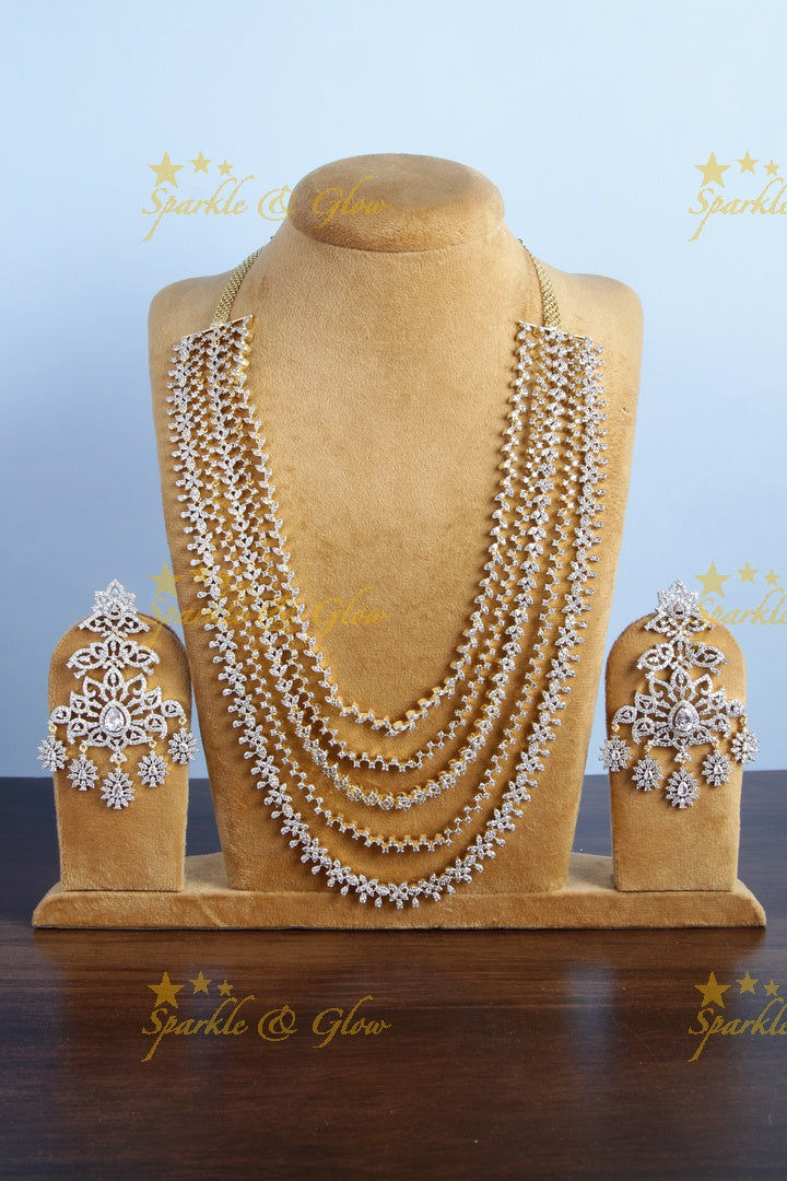 GJ polish multilayered AD leaf design necklace with jhumkas