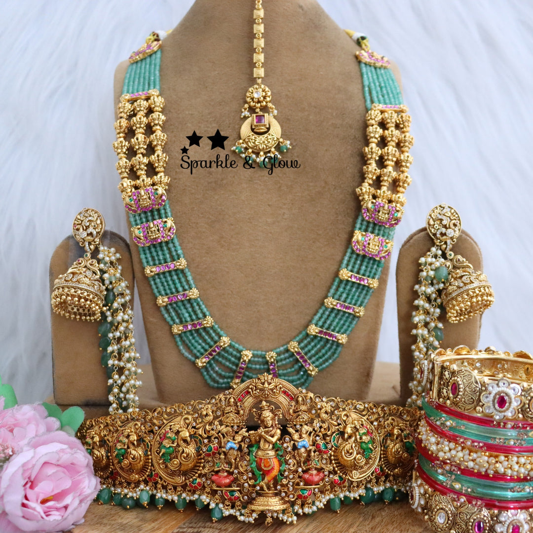 Handcrafted Temple Beaded Semi Bridal Set ✨👑💖
Embrace timeless elegance with this Royal Temple Beaded Semi Bridal Set!!
Wedding Season Sale Get 15% discount on sitewide
Get Free Gift Above 10k
Get Free Shipping above 7.5k &30k(Domestic&
International)
Get 7% discount on First Order

1.ID L-17282,H-18186,E-14539,EC-28332,MT-25108,B-2975,1660,18504_2_4
2.ID L-13454,H-3479,E-14538,EC-23479,MT-29352,B-2945,24595,15215_2_4
3.ID L-22660,H-18186,E-2769,EC-18099,MT-24489,B-17414,1660,18504_2_4
4.ID L-19945,H-2960