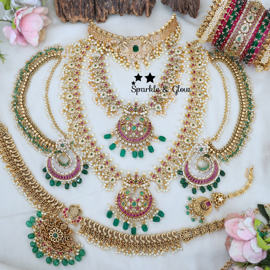 Regal Guttapusalu Bridal Set – A Timeless Symbol of South Indian Bridal Elegance !!
Wedding Season Sale Get 15% discount on sitewide
Get Free Gift Above 10k
Get Free Shipping above 7.5k &30k(Domestic&
International)
Get 7% discount on First Order

1.ID L-7133,S-6895,C-3059,H-28869,E-17101,EC-27981
2.ID L-27554,S-27553,C-17253,H-18117,E-23443,EC-19434
3.ID L-27539,S-27540,C-17253,E-18719,H-7133,EC-27882
4.ID L-27542,S-27541,C-23414,H-7133,E-17099,EC-19434
5.ID 30334
6.ID 30337
7.ID L-17733,S-17937,C-4174,H-1