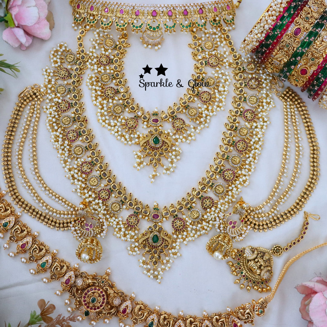Regal Guttapusalu Bridal Set – A Timeless Symbol of South Indian Bridal Elegance !!
Wedding Season Sale Get 15% discount on sitewide
Get Free Gift Above 10k
Get Free Shipping above 7.5k &30k(Domestic&
International)
Get 7% discount on First Order

1.ID L-7133,S-6895,C-3059,H-28869,E-17101,EC-27981
2.ID L-27554,S-27553,C-17253,H-18117,E-23443,EC-19434
3.ID L-27539,S-27540,C-17253,E-18719,H-7133,EC-27882
4.ID L-27542,S-27541,C-23414,H-7133,E-17099,EC-19434
5.ID 30334
6.ID 30337
7.ID L-17733,S-17937,C-4174,H-1