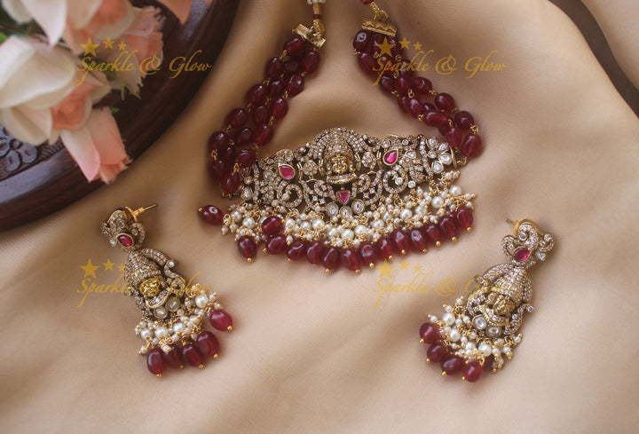 Statement Victorian AD God Balaji choker - Green
