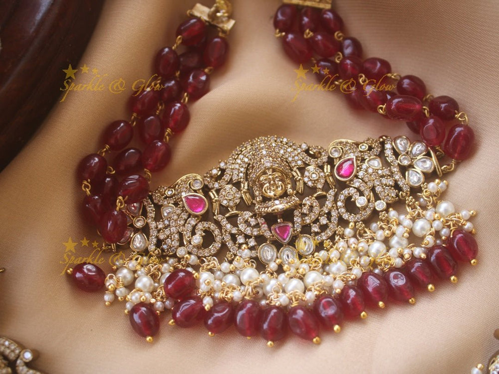 Statement Victorian AD God Balaji choker - Sparkle and Glow - Back Thread - 