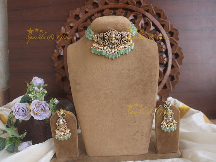 Statement Victorian AD God Balaji choker - Green