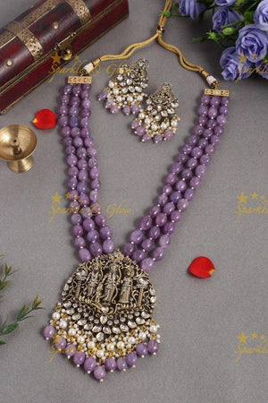 Victorian Gold-Like AD Necklace with Ram Pendant