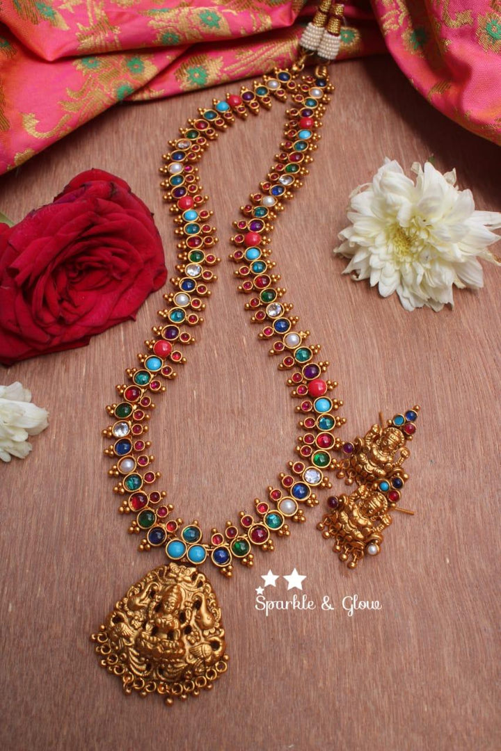 Kemp Stones Lakshmi Haram - Green Kemp - Sparkle and Glow