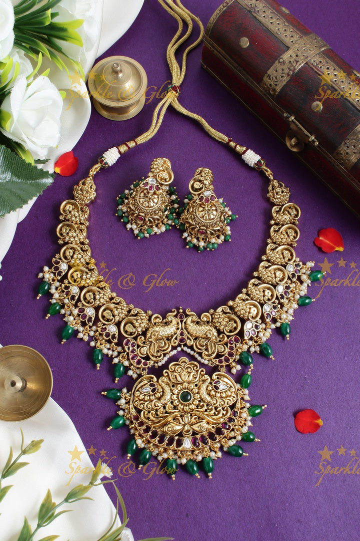 Gold alike Peacock non idol peacock rice pearl guttapusalu