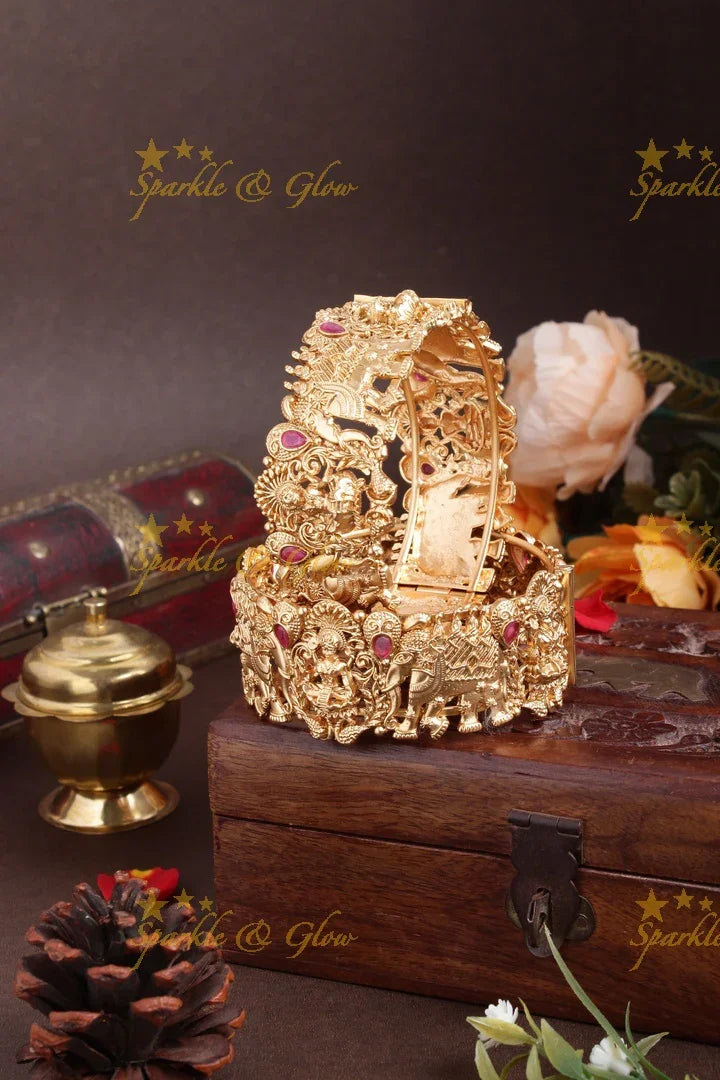 Antique colorful elephant carved bead bangles - Sparkle and Glow