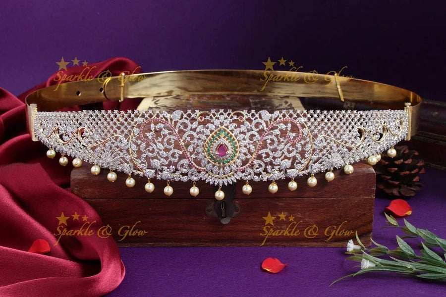 Sparkling GJ Polish leaf design floral pearl AD hipbelt - Sparkle and Glow