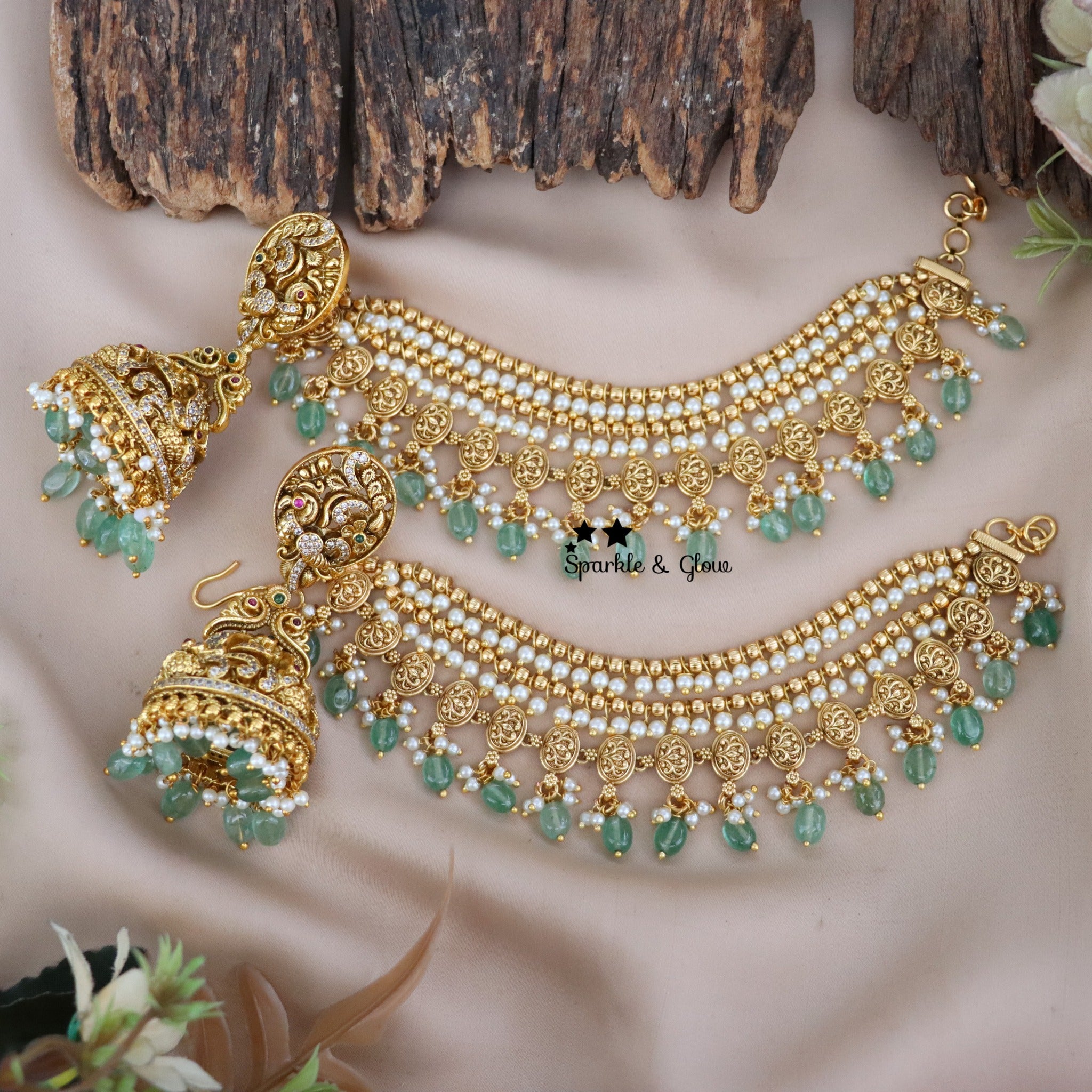 Bridal Jumukas Earchain Combo