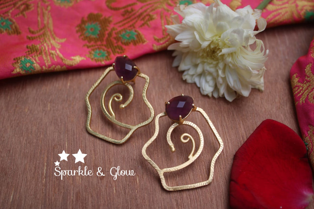 Gold daily / Partwear lightweight stud - Turquoise - Sparkle and Glow - Violet - 