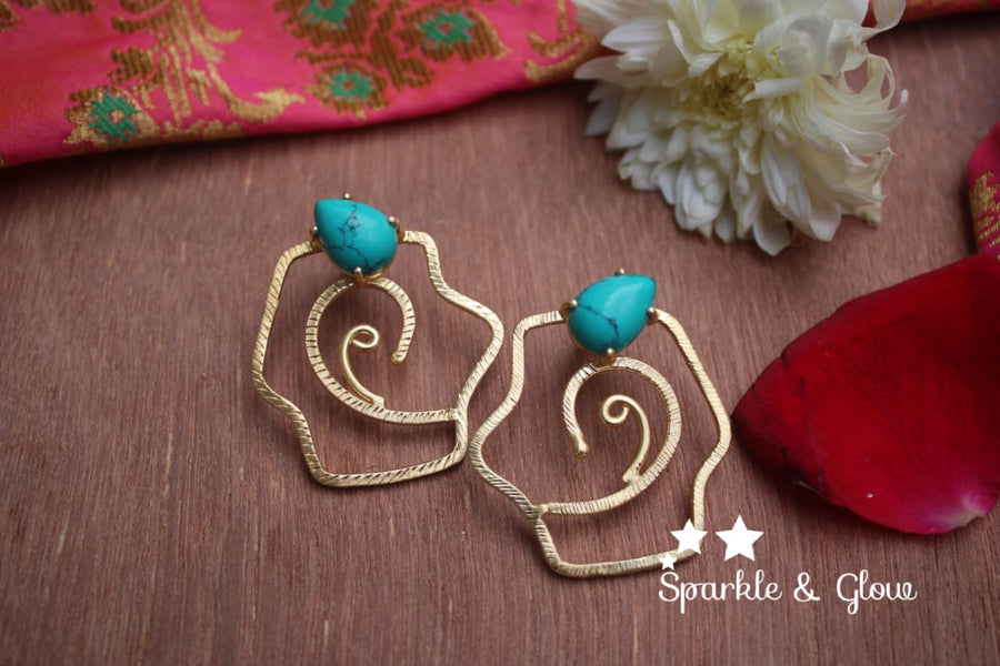 Gold daily / Partwear lightweight stud - Turquoise - Sparkle and Glow - Violet - 