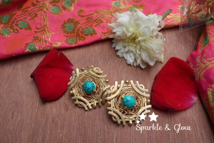 Gold daily / Partwear lightweight stud - Turquoise - Sparkle and Glow