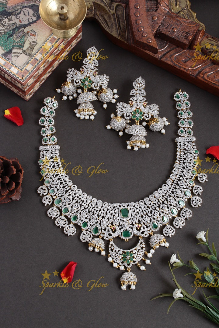 Stunning GJ Polish Jhumka intricate design necklace - Pink
