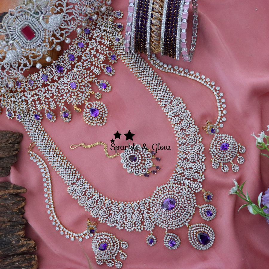 "Why spend lakhs when you can sparkle like a queen? 💎✨ This American Diamond Bridal Set is pure bridal luxury without the hefty price tag! 👰✨"
Wedding Season Sale Get 15% discount on sitewide
Get Free Gift Above 10k
Get Free Shipping above 7.5k &30k(Domestic&
International)
Get 7% discount on First Order
1 ID L-12407,C-19425,EC-30801,H-16085,M-23908
2.ID L-29831,C-2010,EC-20150,H-12928,M-23895
3. ID L-7902,C-19356,EC-30802,H-12936,M-23879
4. ID Set-12405,EC-27010,H-13380,M-9908
5.ID L-10089,C-26931,EC-  1