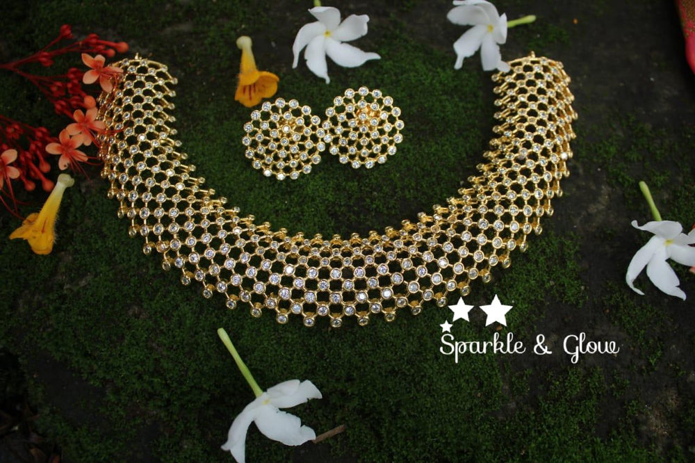 AD Stones Necklace - Gold - Sparkle and Glow