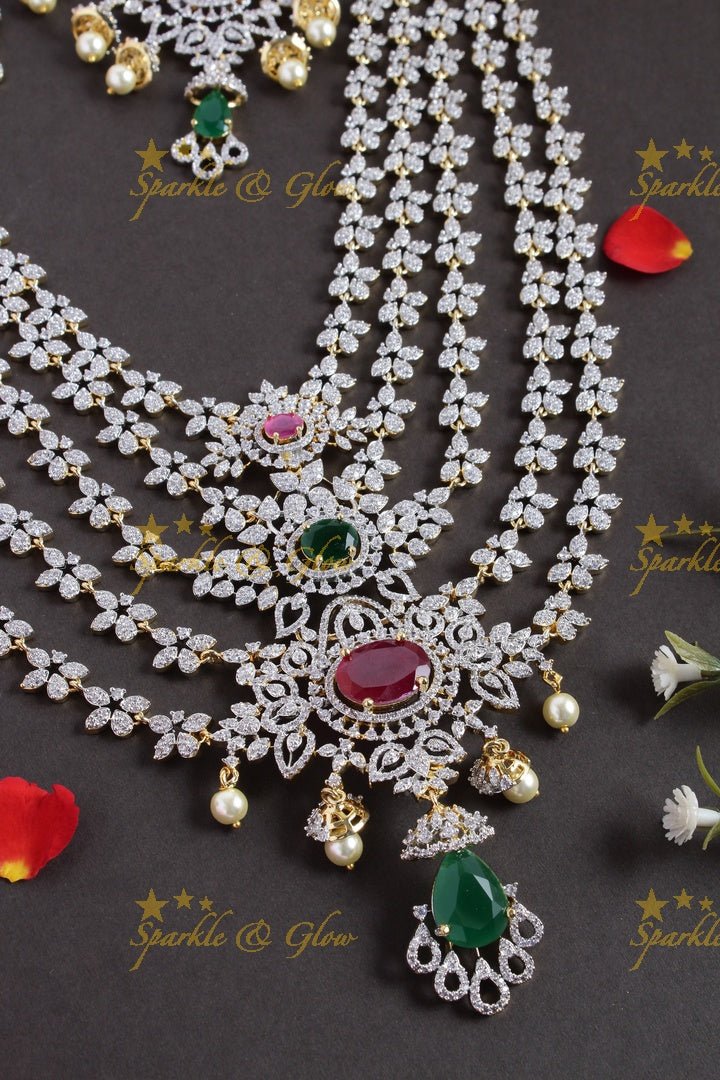 Beautiful multilayered GJ polish floral necklace - Multi - Sparkle and Glow - Multi - Back Thread