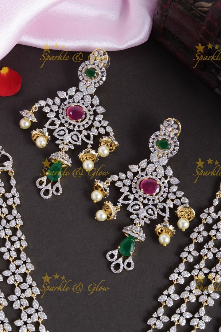 Beautiful multilayered GJ polish floral necklace - Multi - Sparkle and Glow - Multi - Back Thread