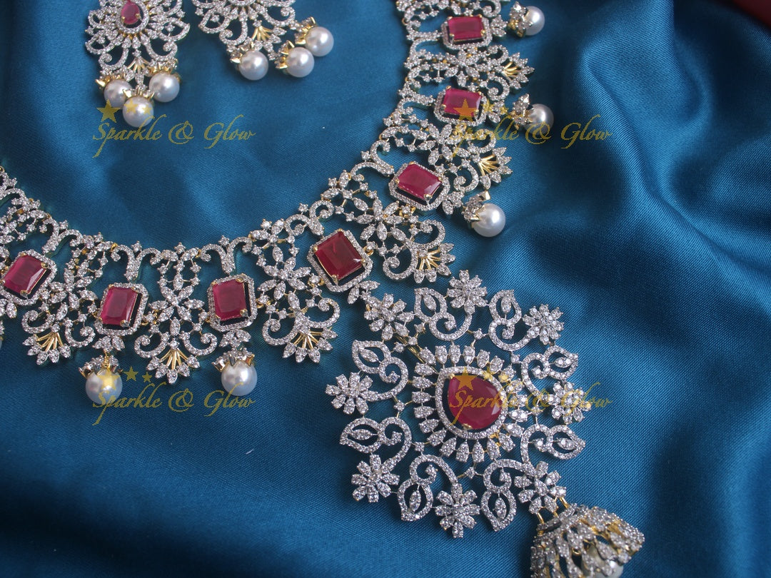 Beautiful Floral Jhumka design GJ polish necklace
