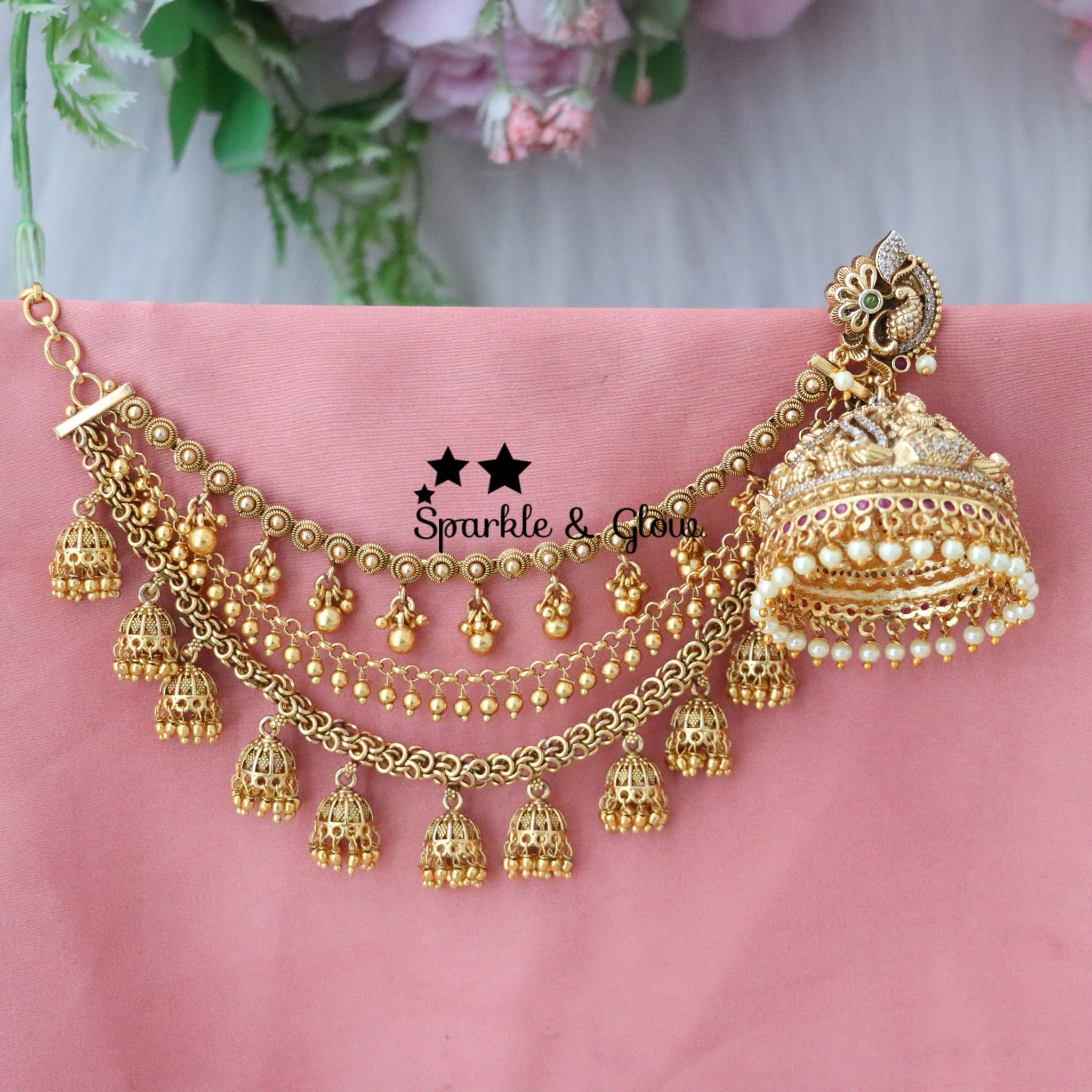 Bridal Jumukas Earchain Combo