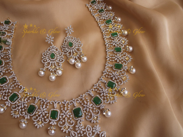 Beautiful floral jhumka pendent GJ polish necklace