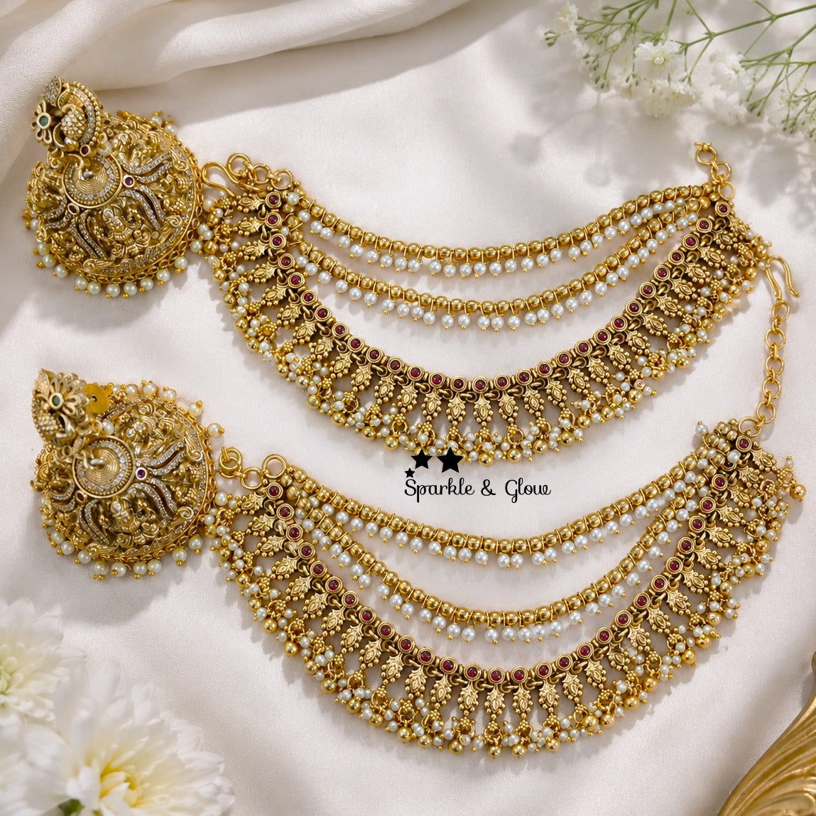 Bridal Jumukas Earchain Combo