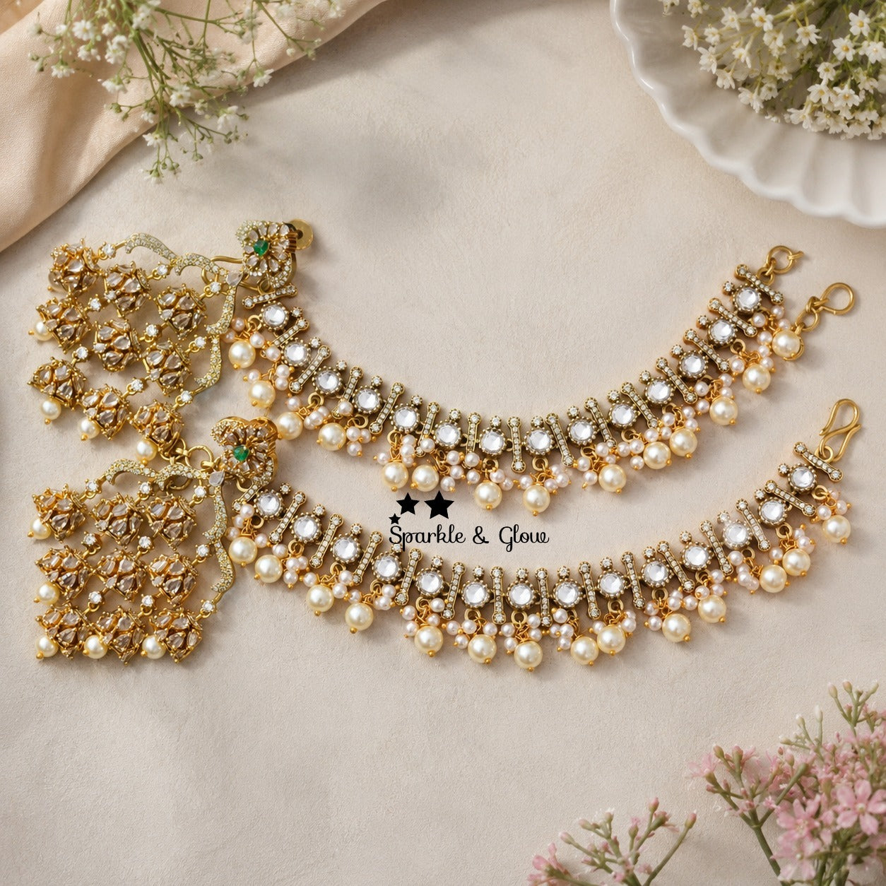 Bridal Jumukas Earchain Combo