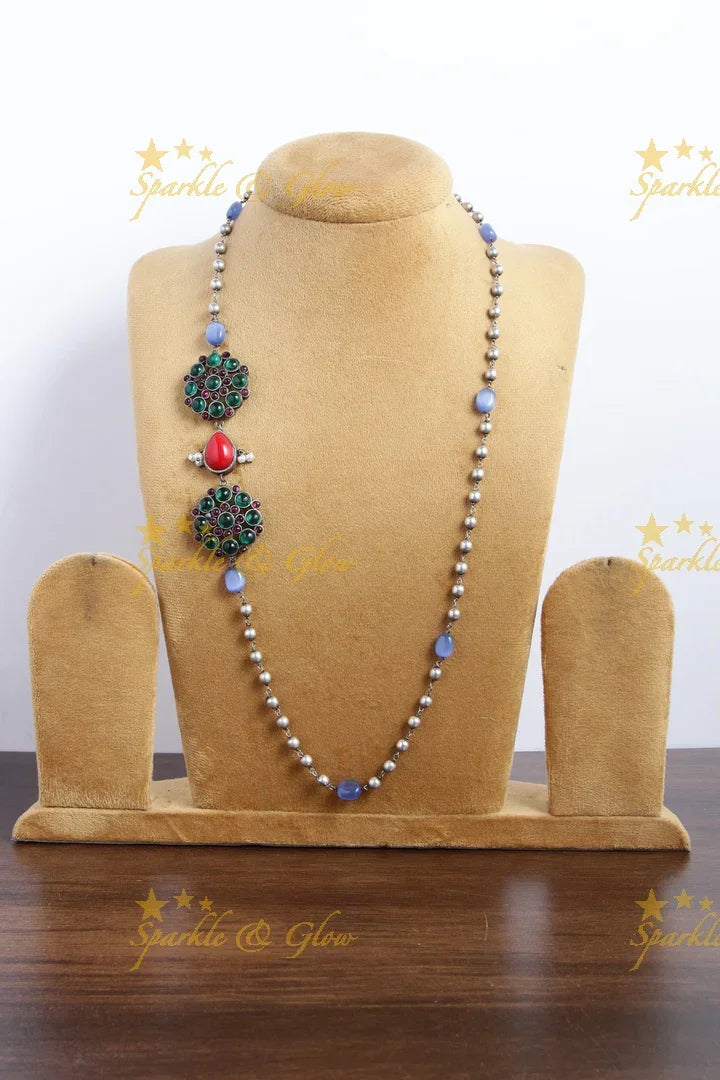 SLA beaded MOP chain - Green purple - Sparkle and Glow