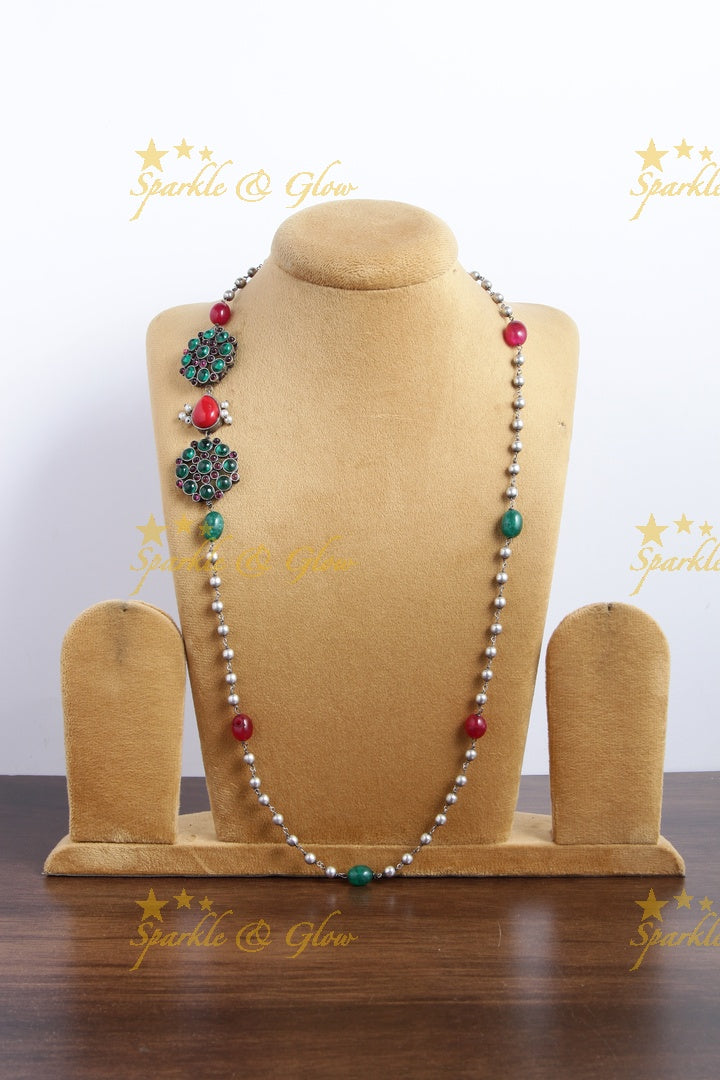 SLA beaded MOP chain - Green Red
