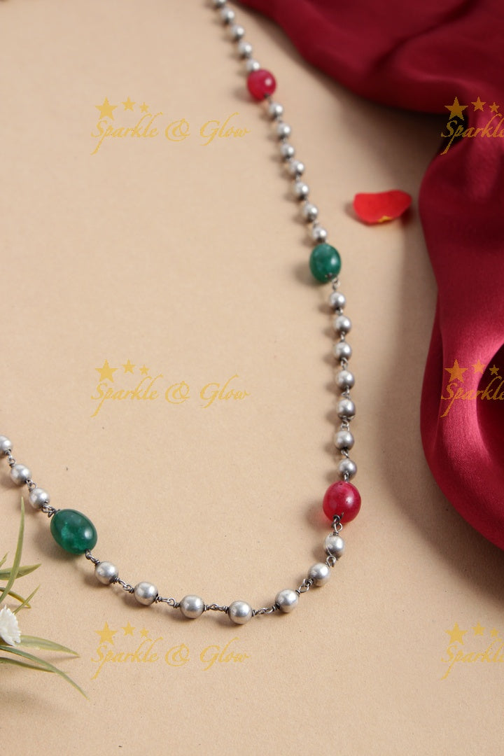 SLA beaded MOP chain - Green Coral