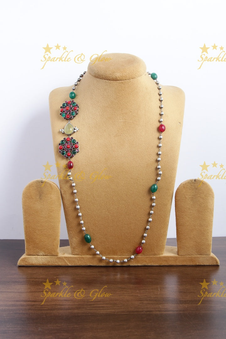 SLA beaded MOP chain - Green Coral