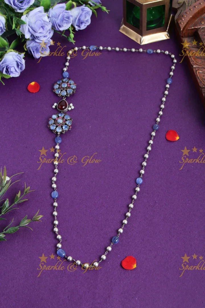 SLA beaded MOP chain - Green purple - Sparkle and Glow
