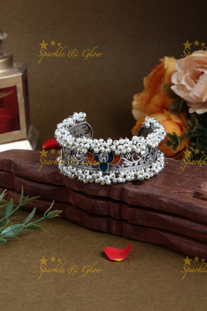 SLA Statement lotus kada with pearl cluster beads