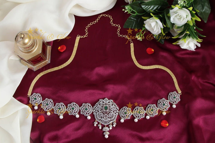 GJ Polished AD floral hipchain - Green - Sparkle and Glow - Green - 