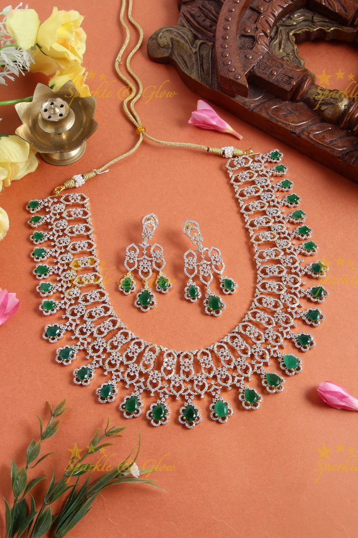 Stunning AD floral haram - Pink