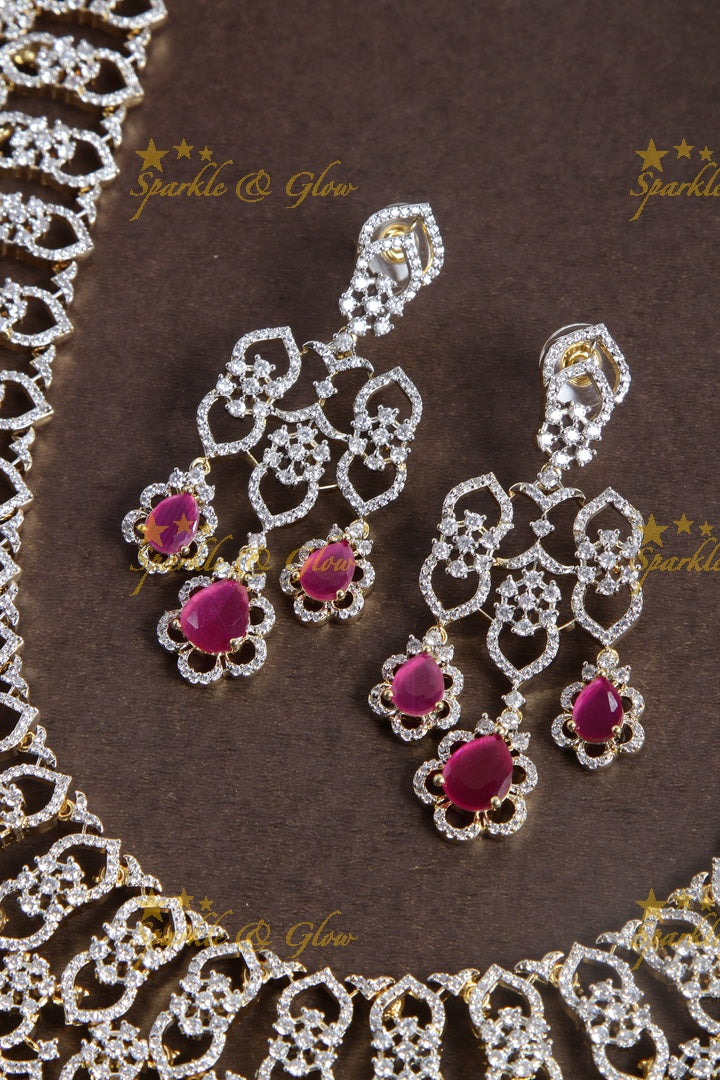 Stunning AD floral haram - Pink