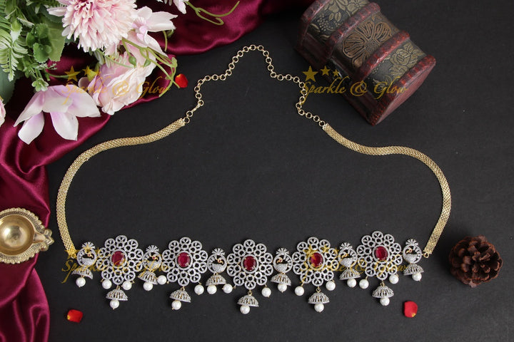 Polished AD Floral Hipchain - Elegant Design