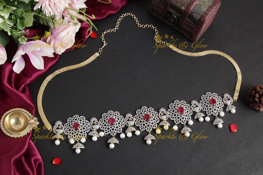 Polished AD Floral Hipchain - Elegant Design