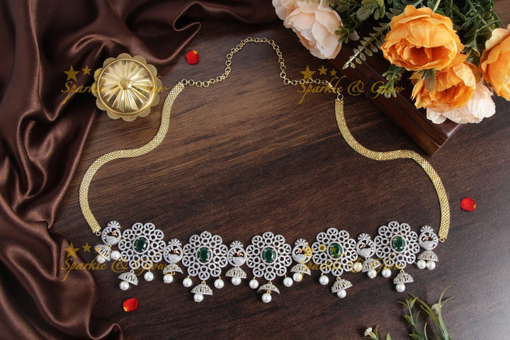 Polished AD Floral Hipchain - Elegant Design