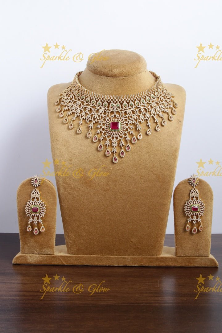 Beautiful gold polish unique design choker - Sparkle and Glow - Back Thread - 