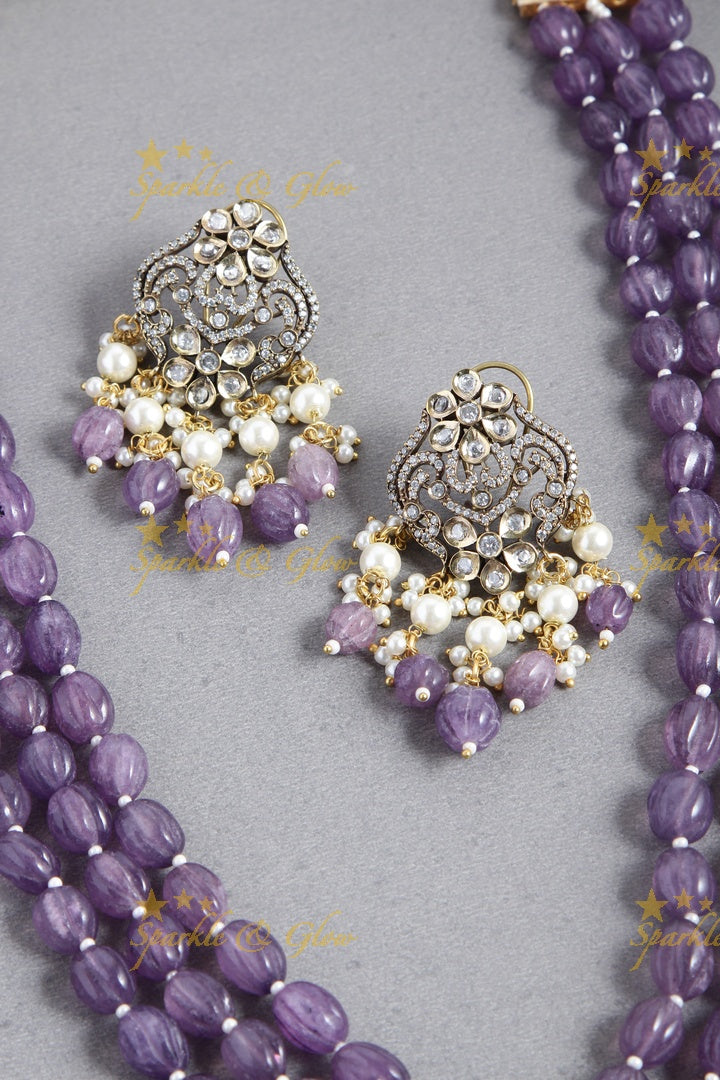 Purple beads Ganesha pendent Victorian AD Haram
