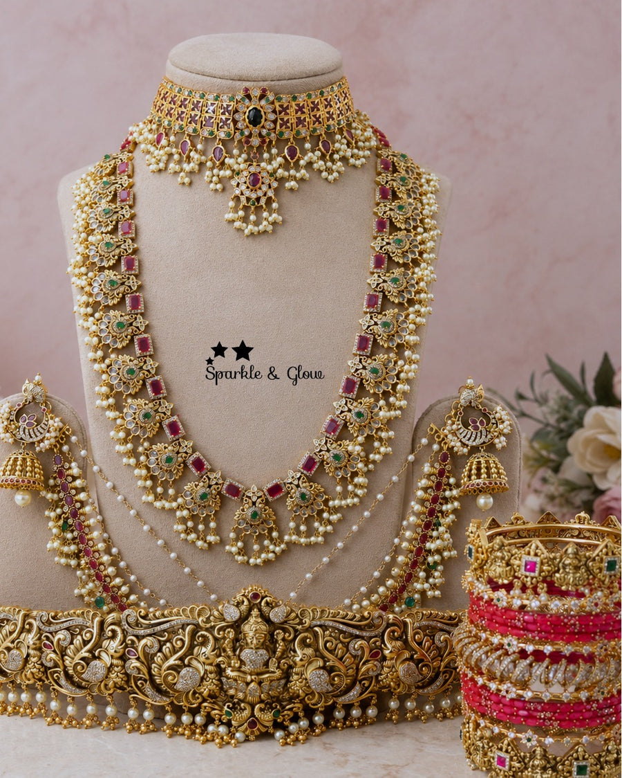👑 Your bridal look deserves this royal Guttapusalu moment!
Wedding Season Sale Get 15% discount on sitewide
Get Free Gift Above 10k
Get free Domestic shipping
above 2000/- and for international its discounted shipping

1.ID L-455,C-259,E-17101,EC- 818,H-5963
2.ID L-19955,C-16174,EC-31714,H-30296
3.ID L-8093,C-8529,EC- 12949,H-30296
4.ID L-7949,C-1192,EC-31681,H-5963
5.ID L-2023,C-13722,EC-12951,H-8798
6.ID L- 6544,C-3064,E-11245,EC-31709,H-7695
7.ID L-27542,C-32460,E-17101,EC-24320,H-30296
8.ID L-27539,C-1