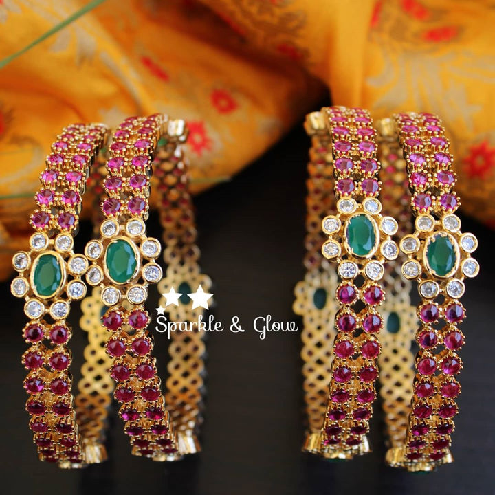 Kemp floral stones bangles